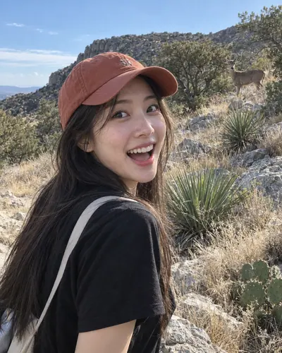 Out on the trail, AI-generated iPhone-style portrait